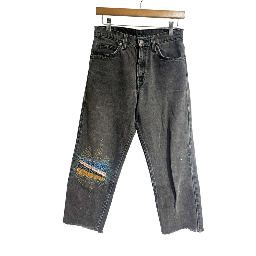 90s Levi's 550 Orange Tab Relaxed Fit Tapered Leg Black Jeans 29x32* Custom